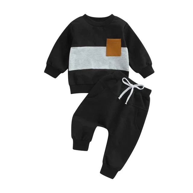 Ensemble 2 pièces avec blocs de couleurs bébé