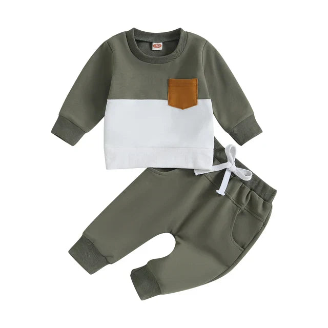 Ensemble 2 pièces avec blocs de couleurs bébé