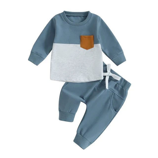 Ensemble 2 pièces avec blocs de couleurs bébé