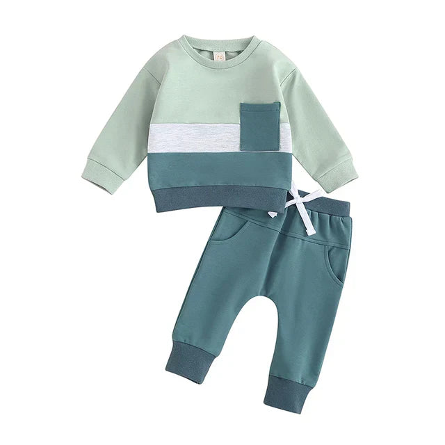Ensemble 2 pièces avec blocs de couleurs bébé