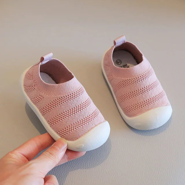 Chaussures antidérapantes à rayures pour bébé