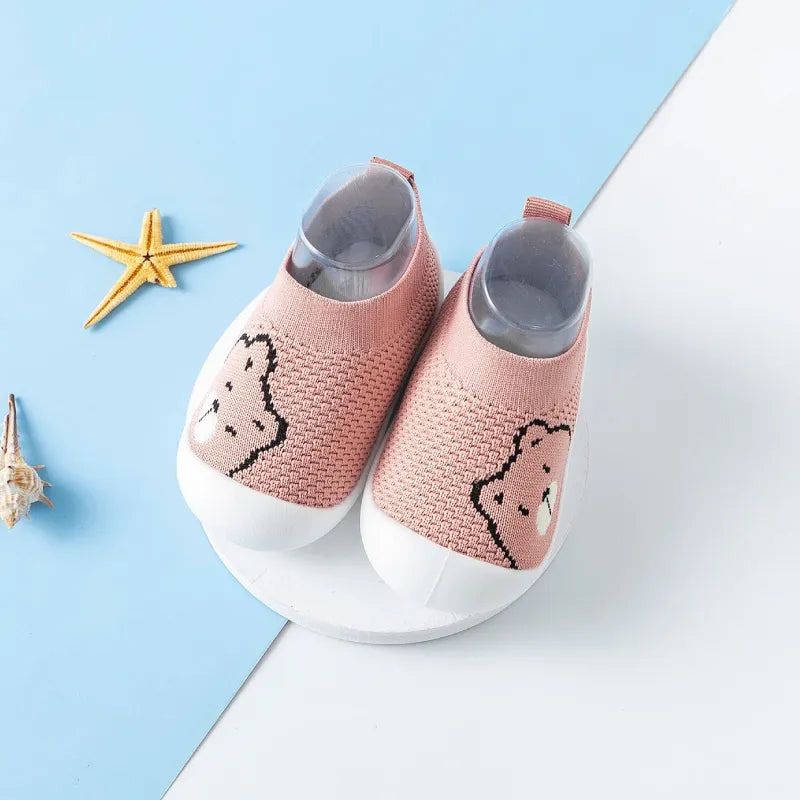 Chaussures antidérapantes pour bébé - Ours tricoté