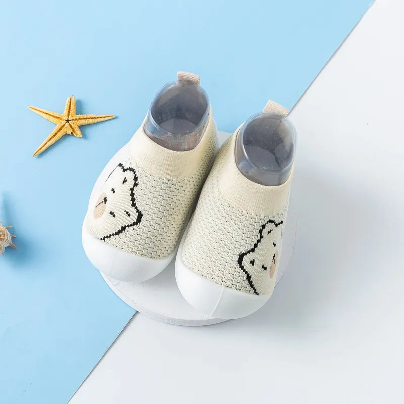 Chaussures antidérapantes pour bébé - Ours tricoté