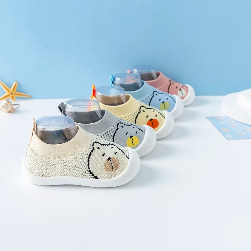 Chaussures antidérapantes pour bébé - Ours tricoté