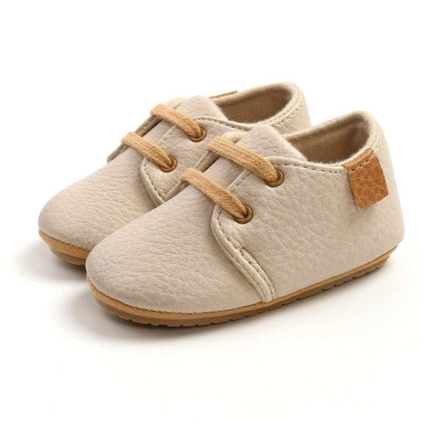 Chaussons Bébé en Cuir Style Mocassins